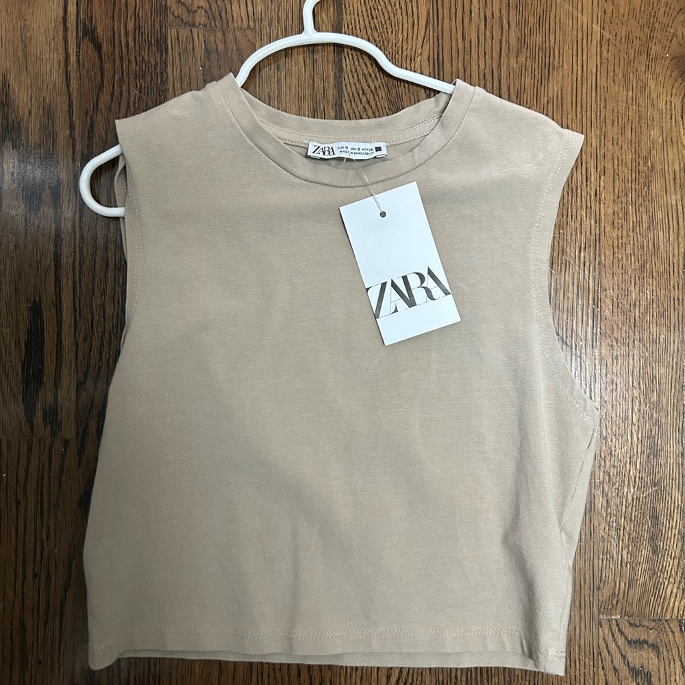 Zara Nude Crop Top - Size Small